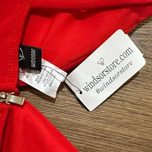 Windsor Scarlet Lace Detail Mini Dress - Picture 3 of 7